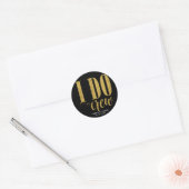 Sticker en or Faux Mariage d'équipage moderne I Do (Enveloppe)
