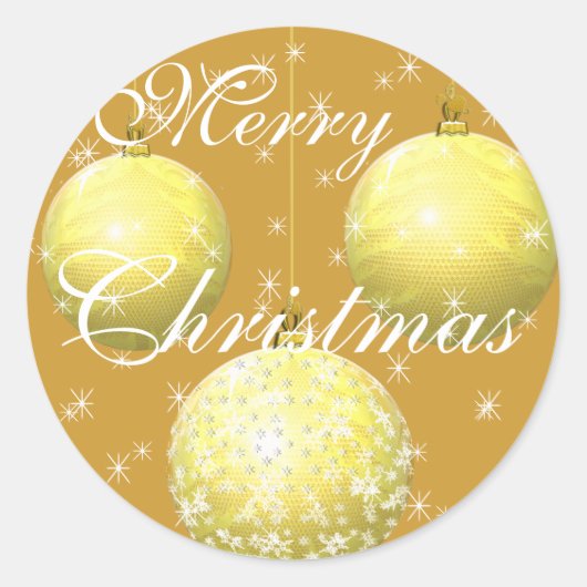 Sticker en or Ornements de Noël en or avec étoiles (Devant)