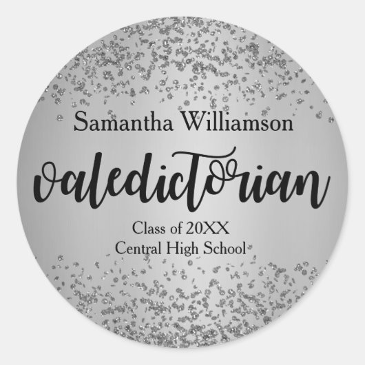 Sticker en or personnalisé Silver Valedictorian (Devant)