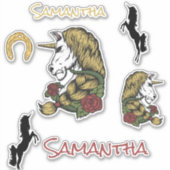 Sticker en or Unicorn pour Skateboard Warrior (Devant)