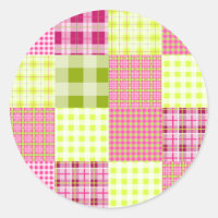Sticker en Patchwork Plaid Inspiré Madras