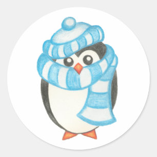 Sticker en pingouin de Noël