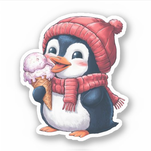 Sticker en pingouin et glace (Devant)