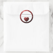 Sticker en plaque de coeur rouge flamme (Sac)