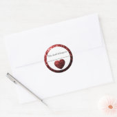 Sticker en plaque de coeur rouge flamme (Enveloppe)