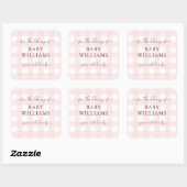 Sticker en plaque En vichy rose (Feuille)