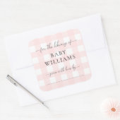Sticker en plaque En vichy rose (Enveloppe)