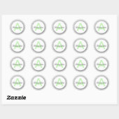 Sticker en plaque monographique Chevron gris menth (Feuille)
