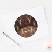 Sticker en plaques d'art fractal du champignon rou (Enveloppe)