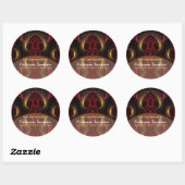 Sticker en plaques d'art fractal du champignon rou (Feuille)