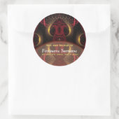 Sticker en plaques d'art fractal du champignon rou (Sac)