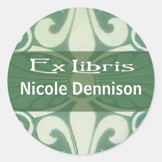 Sticker en plaques Ex Libris (vert Tilo) (Devant)