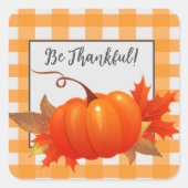 Sticker en plastique du Citrouille de Thanksgiving (Devant)