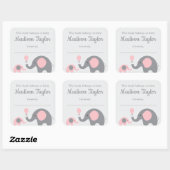 Sticker en platine éléphant à thème Baby shower bl (Feuille)