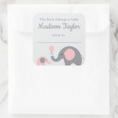 Sticker en platine éléphant à thème Baby shower bl (Sac)