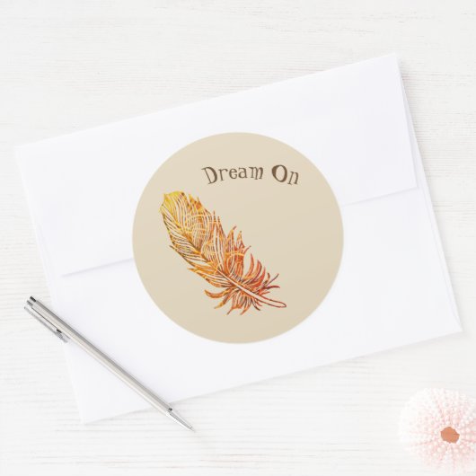 Sticker en plumes dorées (Enveloppe)