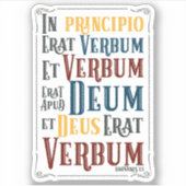 Sticker En Principio Erat Verbum Latin Bible Verse (Devant)