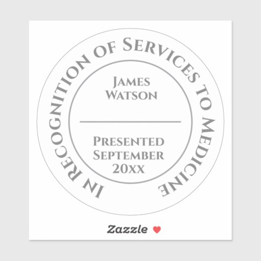 Sticker En reconnaissance des services rendus à la médecin (Feuille)