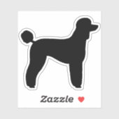 Sticker en silhouette de caniche standard noir (Feuille)