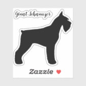 Sticker en silhouette de chien géant Schnauzer (Feuille)