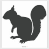Sticker en silhouette d'écureuil noir (Feuille)