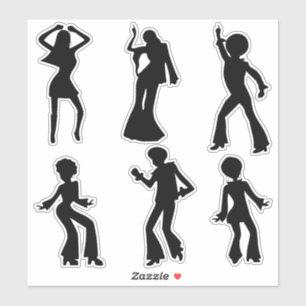 Sticker en silhouettes des danseurs disco