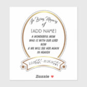 Sticker En souvenir affectueux de Maman [AJOUTER NOM] Auto (Feuille)