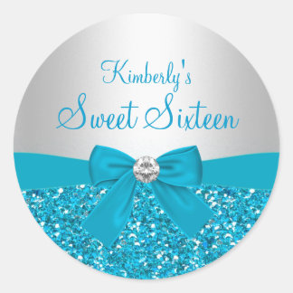 Sticker en Sweet sixteen de Parties scintillant bl