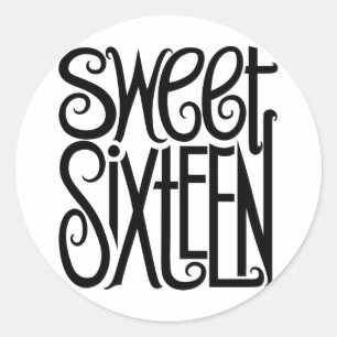 Sticker en sweet sixteen noir