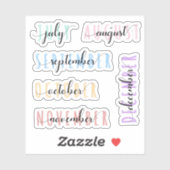 Sticker En-têtes de nom de mois superposés 2e semestre (ju (Feuille)