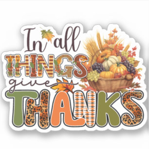 Sticker En Tout, Remerciez - Thanksgiving