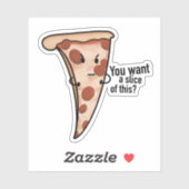 Sticker en tranches de pizza en colère (Feuille)