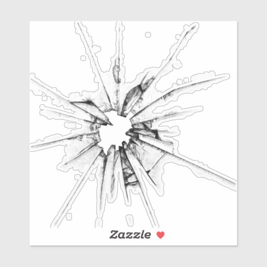 Sticker en verre cassé (Feuille)