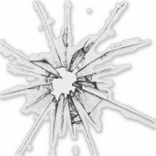 Sticker en verre cassé (Devant)