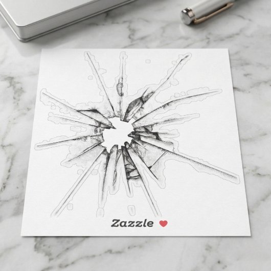 Sticker en verre cassé