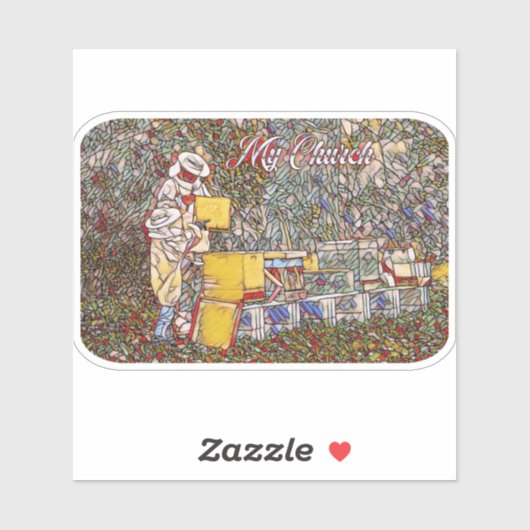 Sticker en verre de l'apiculture (Feuille)