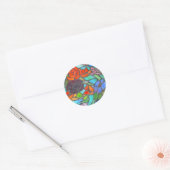 Sticker en verre floral rose rouge (Enveloppe)