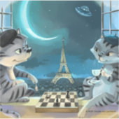 Sticker en Vinyl de Paris de nuit (différentes tai (Devant)