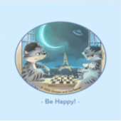 Sticker en Vinyl de Paris de nuit - Happy (Divers) (Devant)