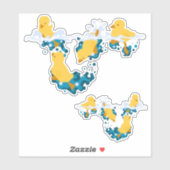 Sticker en vinyle 2 pour 1 baignade (Feuille)