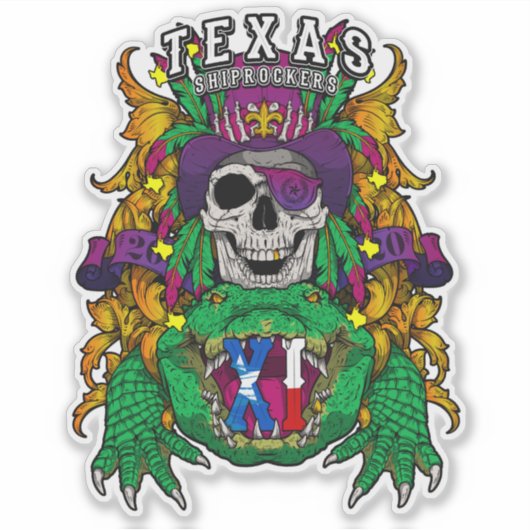 Sticker en vinyle 6" Texas ShipRockers (Devant)