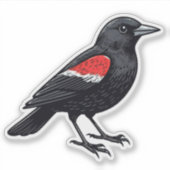 Sticker en vinyle à aile rouge (Devant)