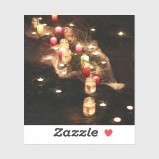 Sticker en vinyle à la lueur des bougies rustique 