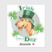 Sticker en vinyle Airedale de la Saint Patrick (Feuille)