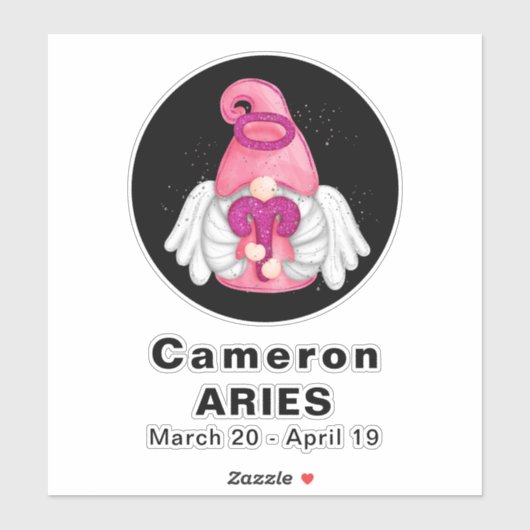 Sticker en vinyle Angel 8" Gnome Aries (Feuille)
