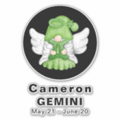 Sticker en vinyle Angel 8" Gnome Gemini (Devant)