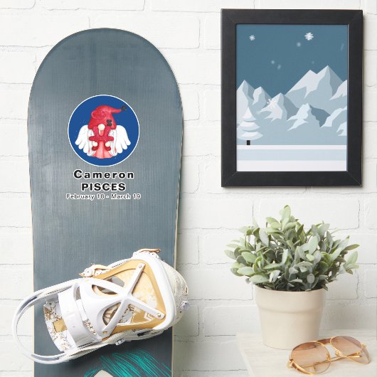 Sticker en vinyle Angel 8" Gnome Pisces Astrologie (Snowboard)