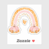 Sticker en vinyle arc-en-ciel et Citrouille (Feuille)