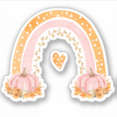 Sticker en vinyle arc-en-ciel et Citrouille (Devant)