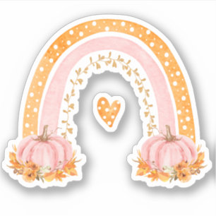 Sticker en vinyle arc-en-ciel et Citrouille